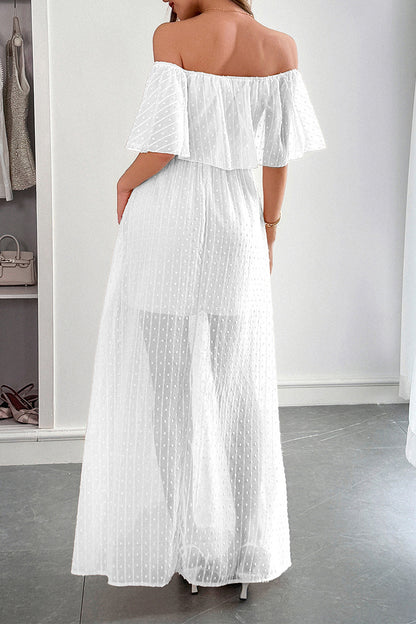 Off-Shoulder Polka Dot Sundress