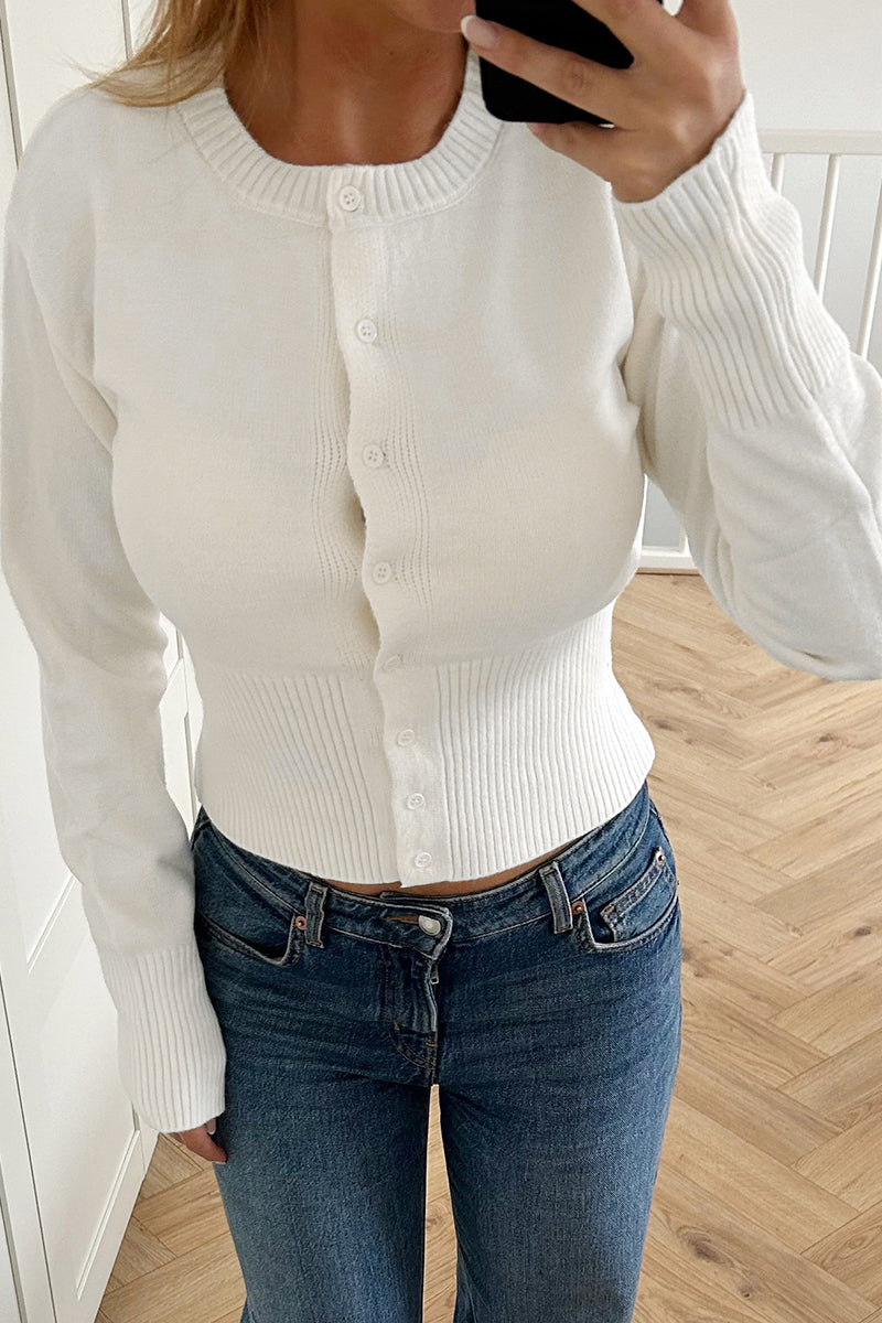 Elegant Button-Front Knit Cardigan