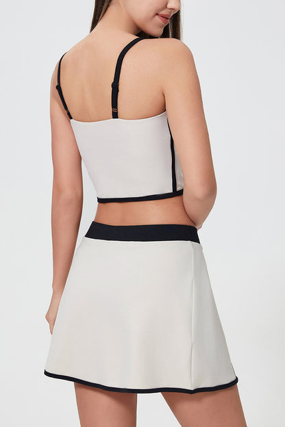 Stylish Contrast Trim Suit Set
