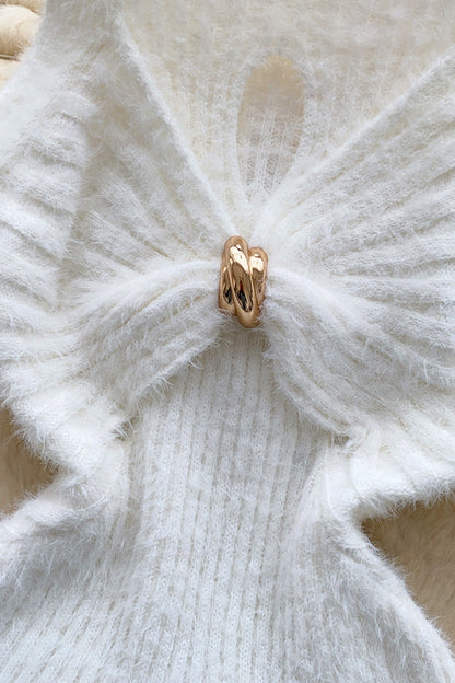 Knit Sleeveless Tank Top with Ruched Center