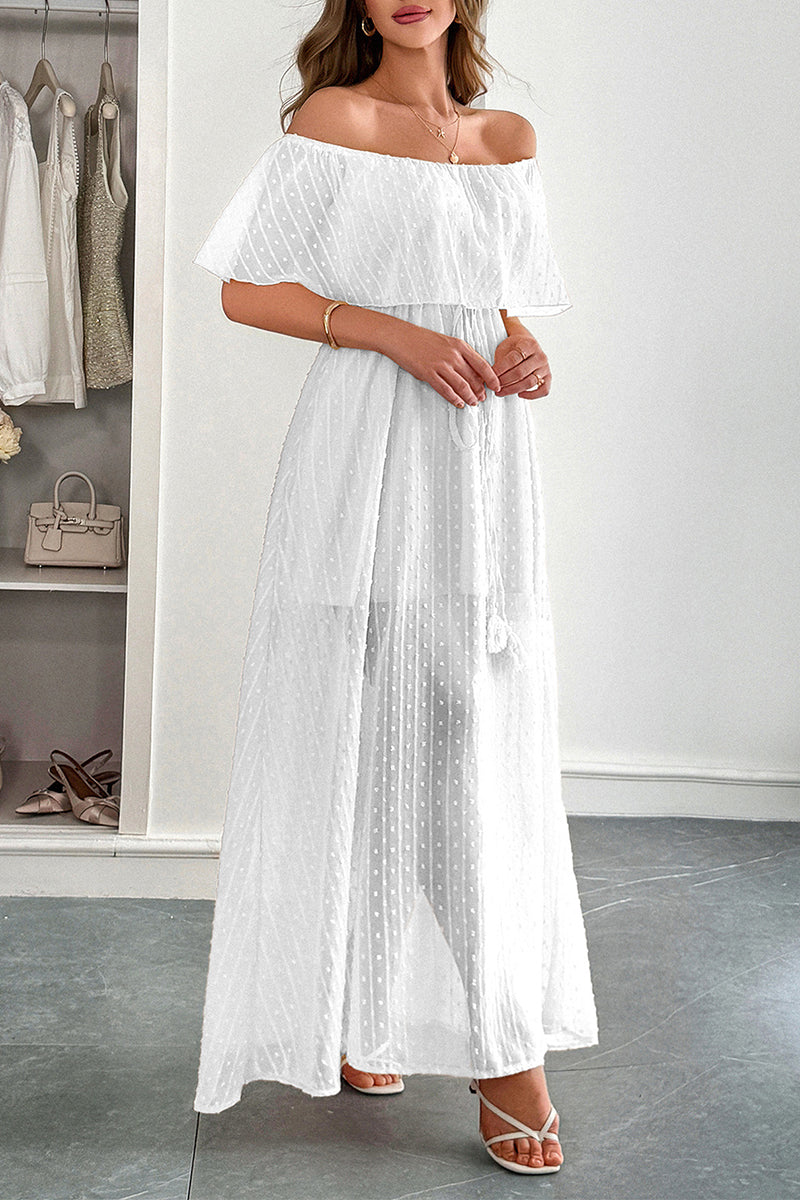 Off-Shoulder Polka Dot Sundress