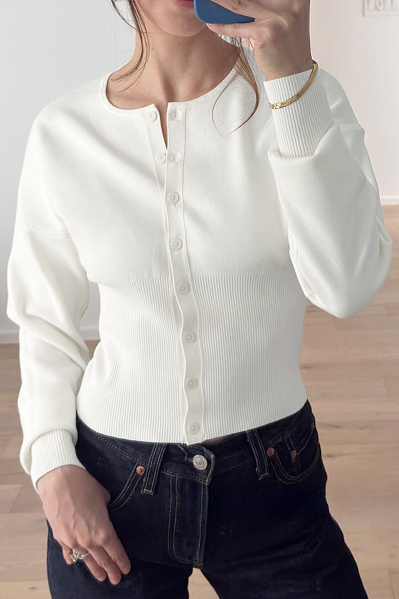 Elegant Button-Front Knit Cardigan