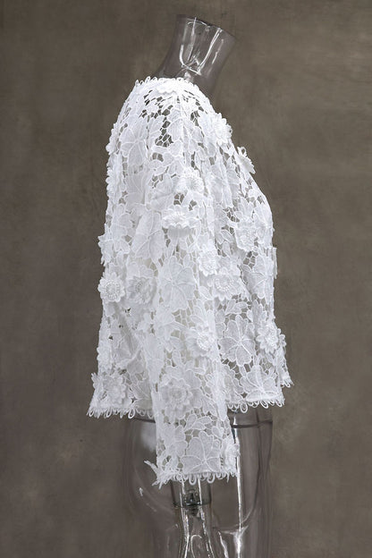 V-Neck Lace Detail Blouse