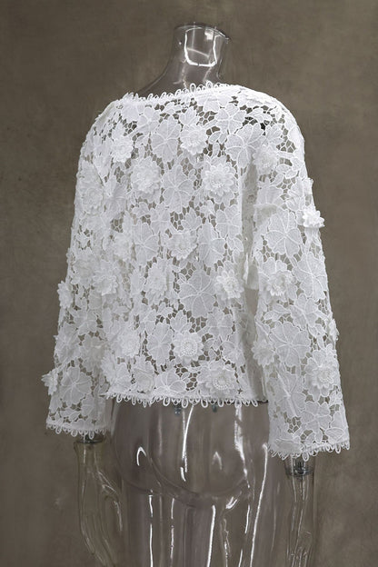V-Neck Lace Detail Blouse