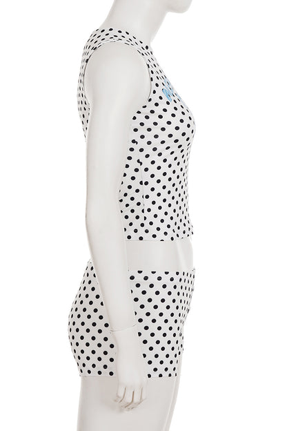 Polka Dot Graphic Tank and Shorts Set