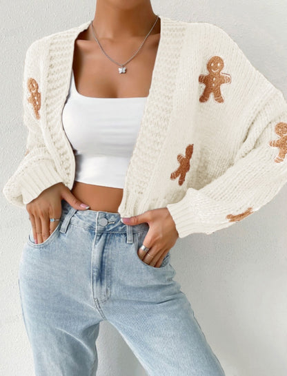 Gingerbread Applique Cardigan