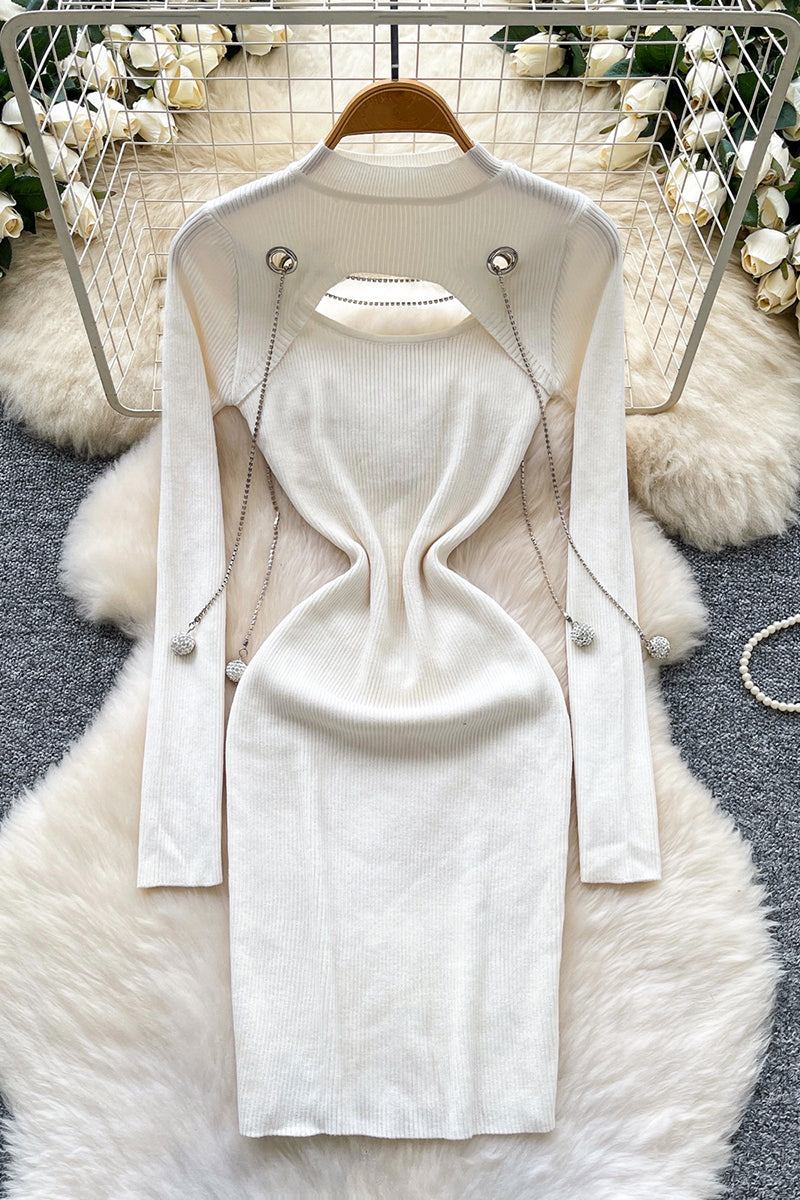 Cutout Chain Detail Casual Dress