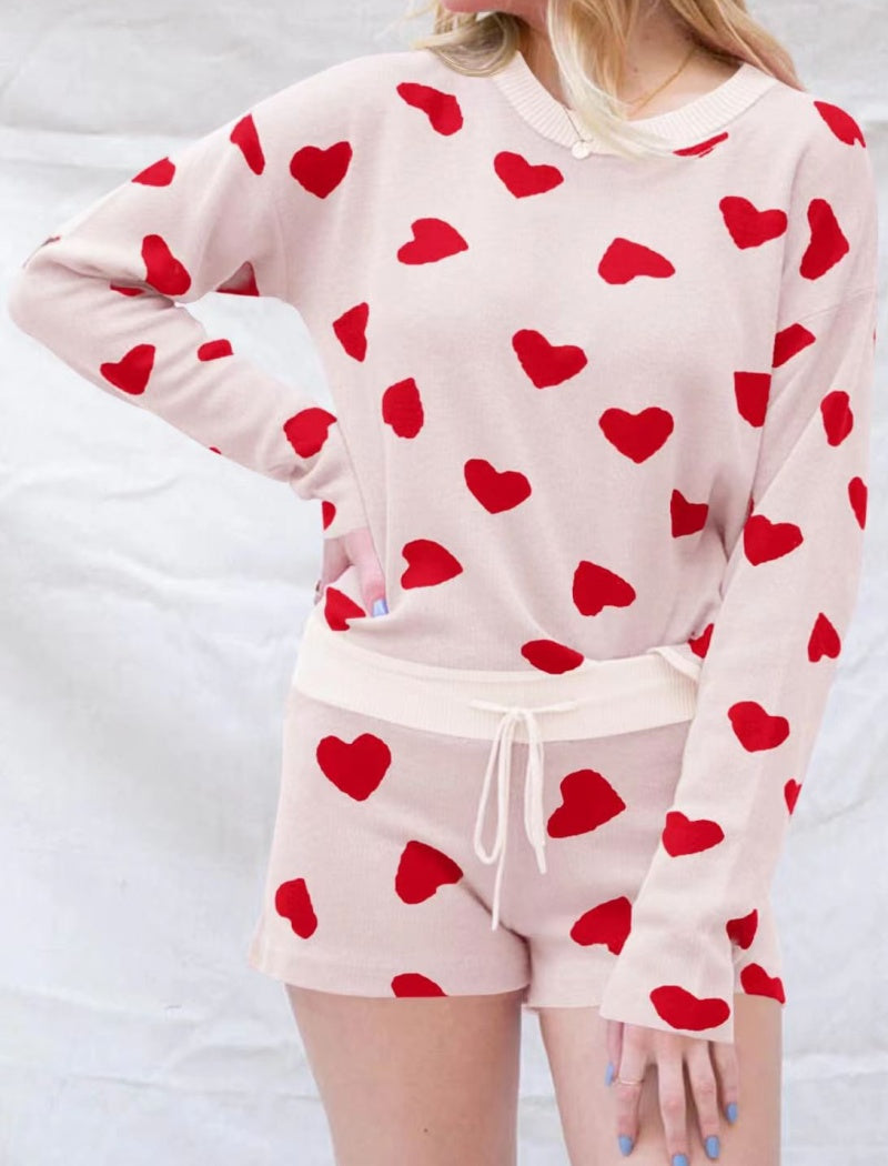 Heart Print Lounge Set