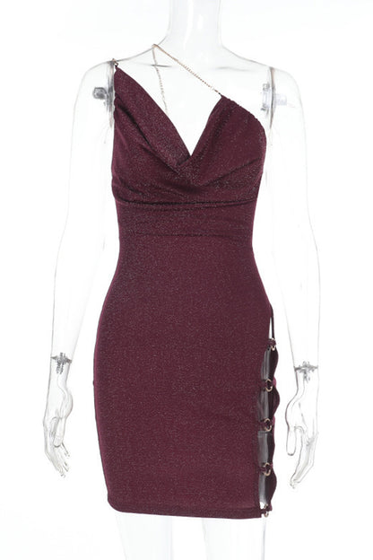 Chain Embellished Asymmetrical Sundress