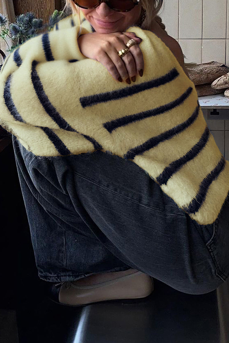 Relaxed Fit Striped Sweater
