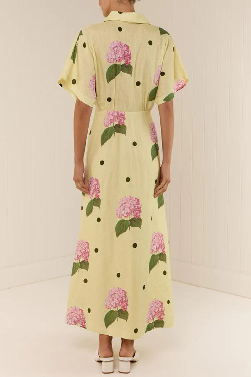 V-Neck Floral Loose Maxi Dress