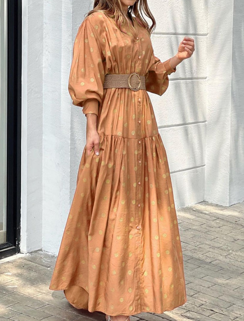 Belted Maxi Shirt Dress