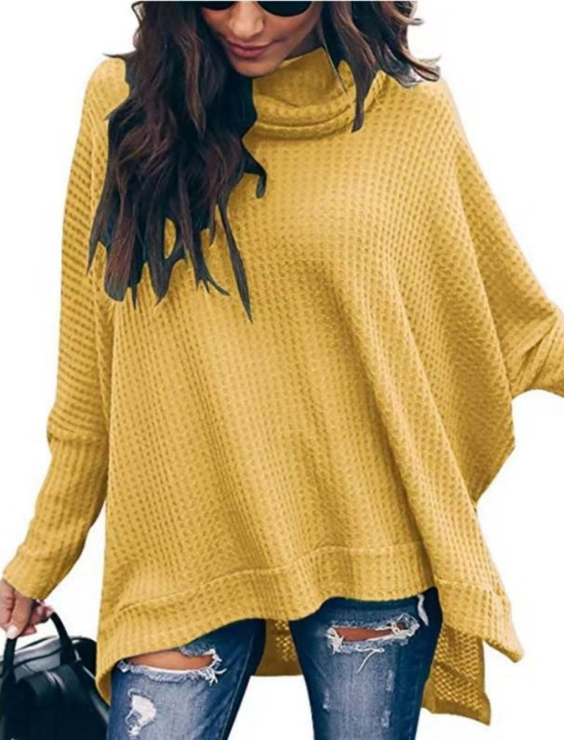 Casual Waffle Knit Poncho