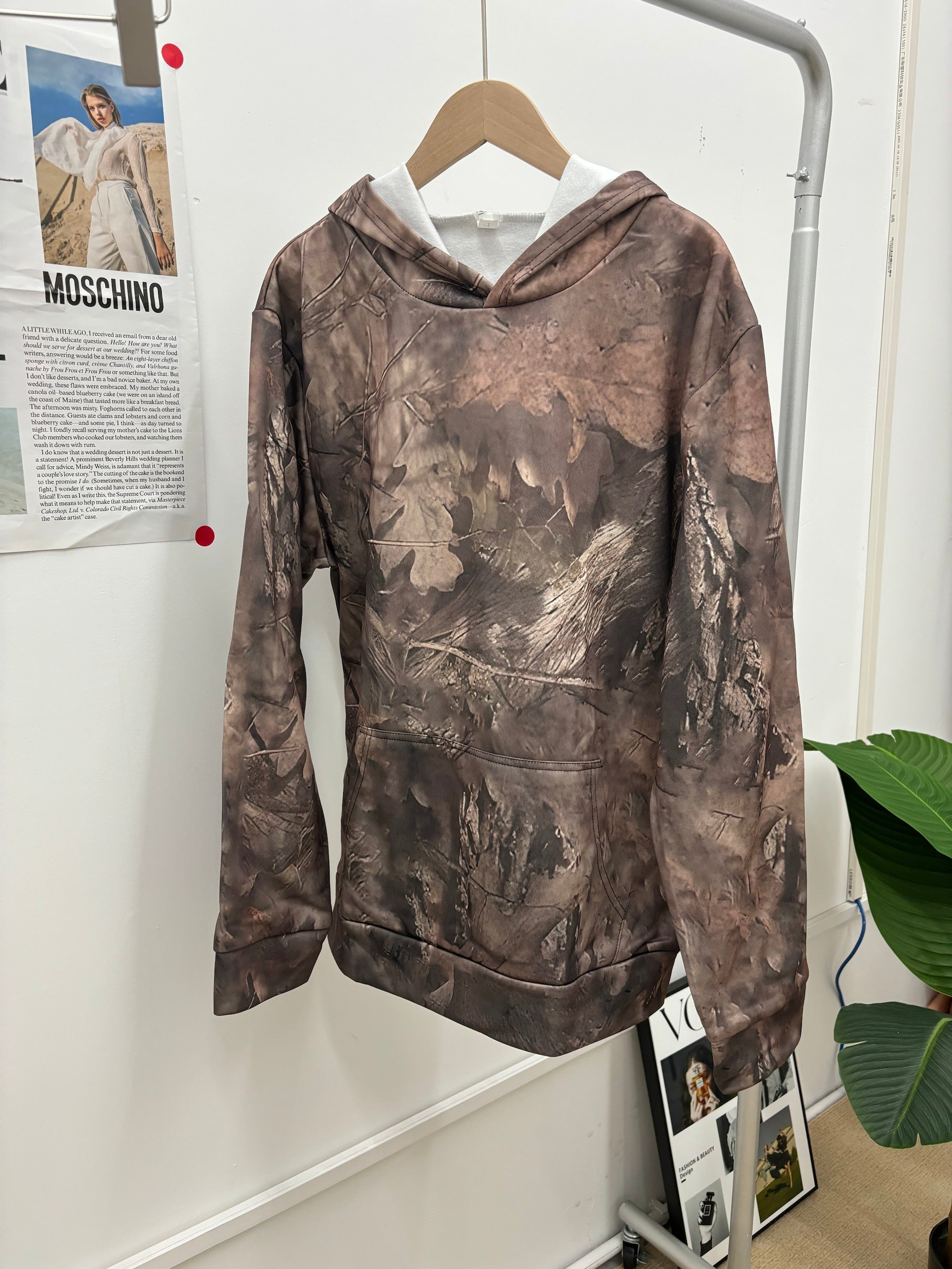 Oversized Camo Print Hoodie