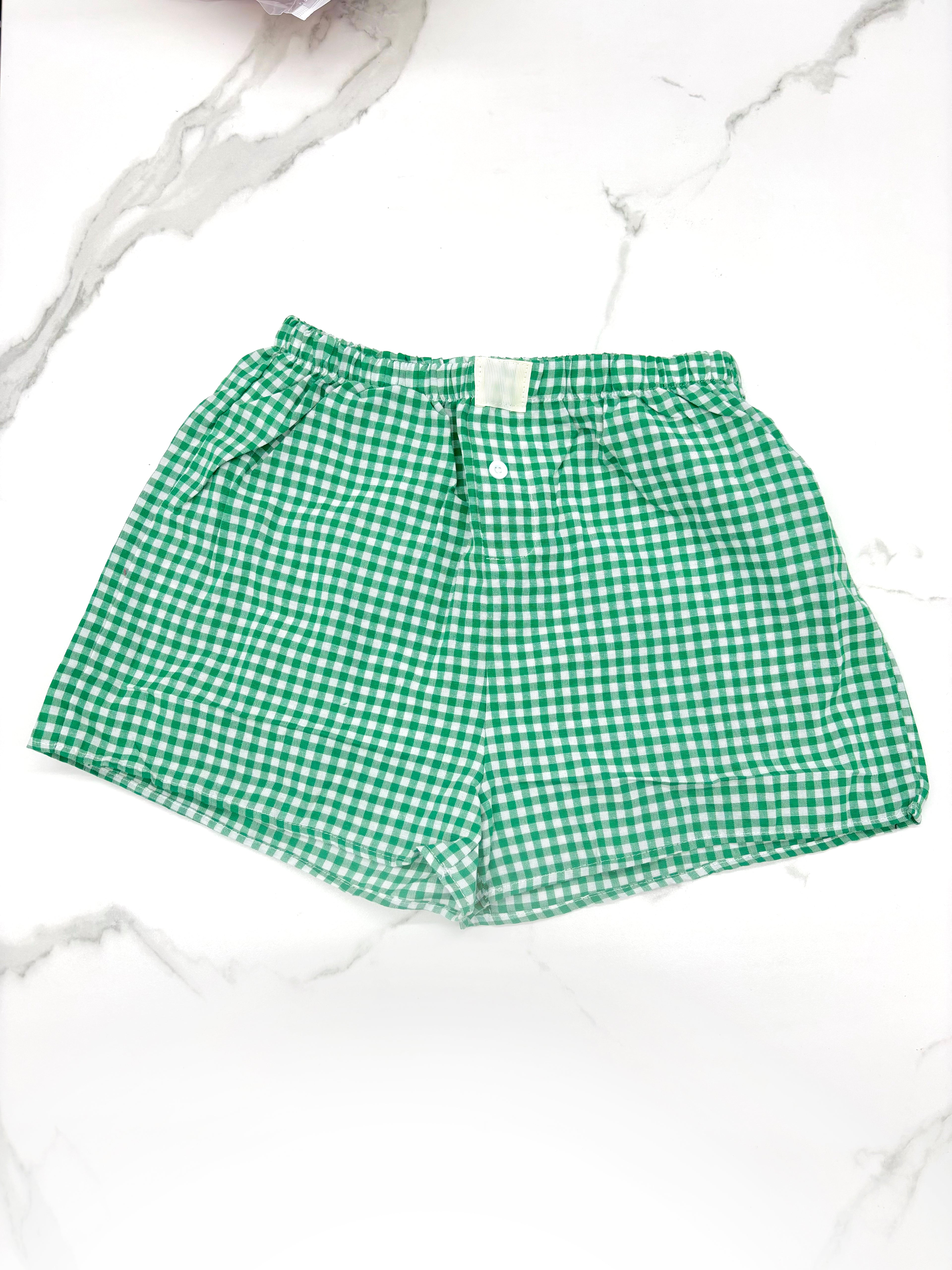 Gingham High-Rise Shorts