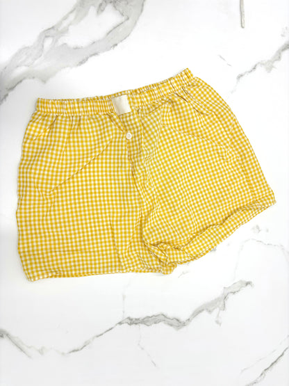 Gingham High-Rise Shorts