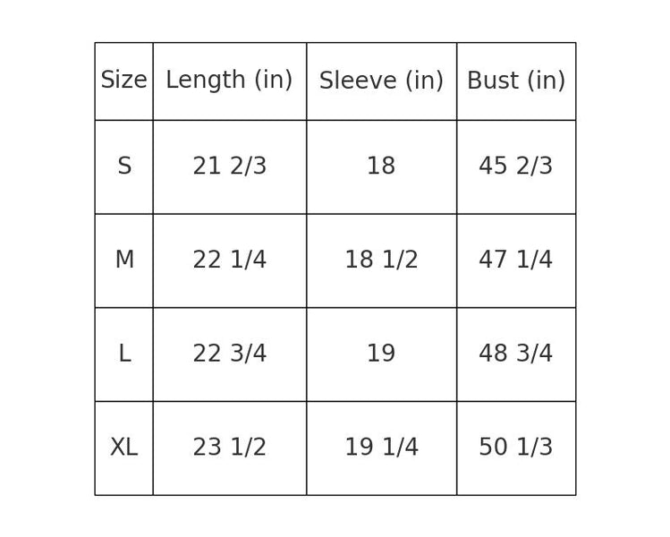 Size Chart