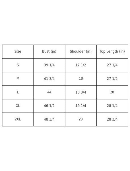 Size Chart