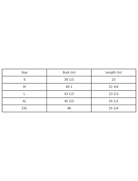 Size Chart