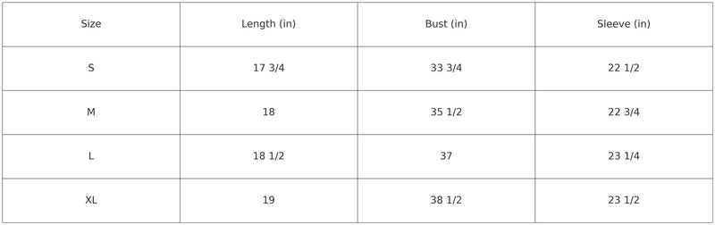 Size Chart