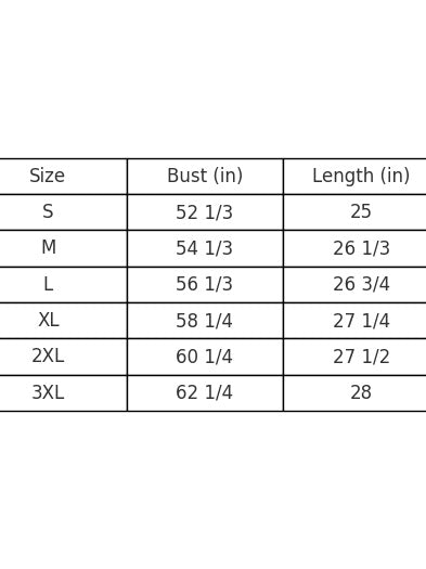 Size Chart