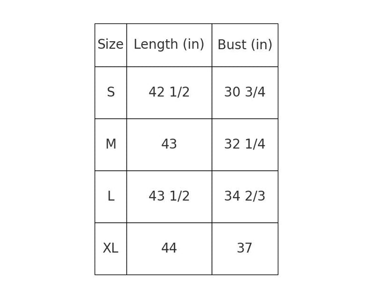 Size Chart