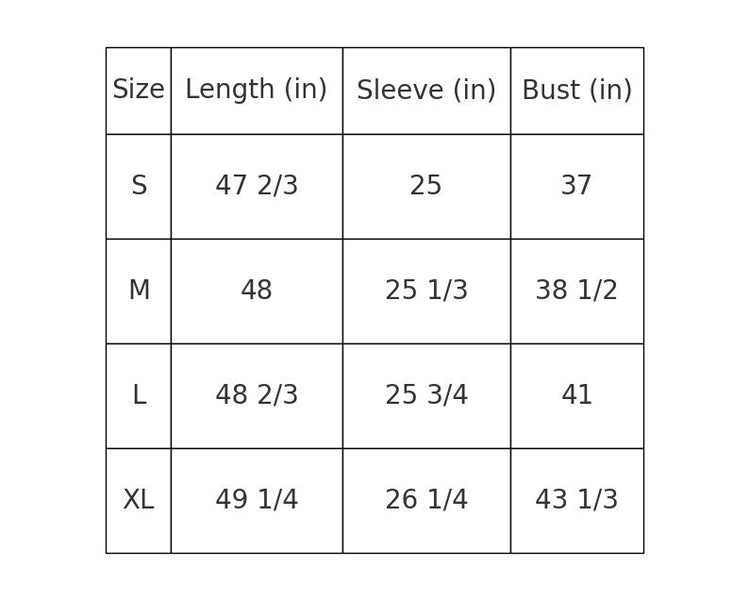 Size Chart