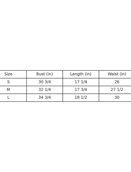 Size Chart