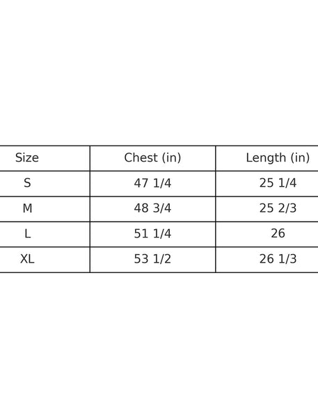 Size Chart