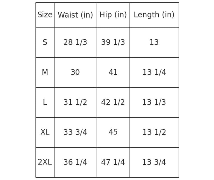 Size Chart