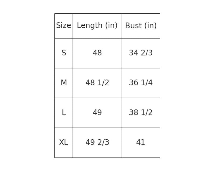 Size Chart