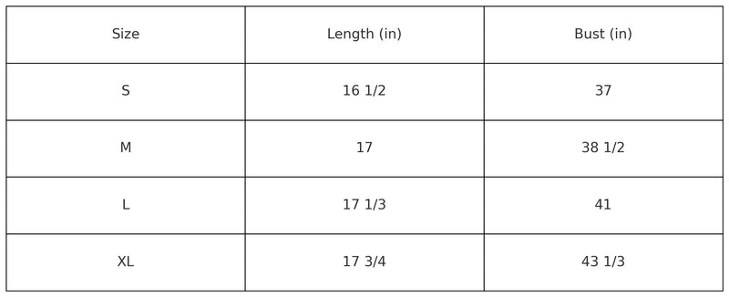 Size Chart