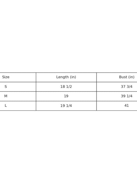 Size Chart