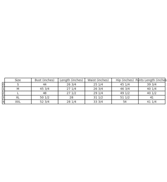 Size Chart