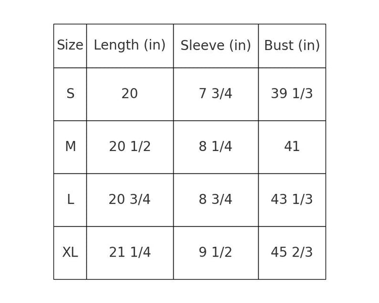 Size Chart