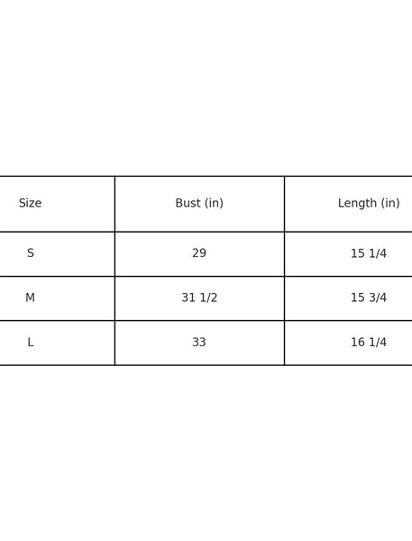 Size Chart