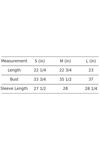 Size Chart