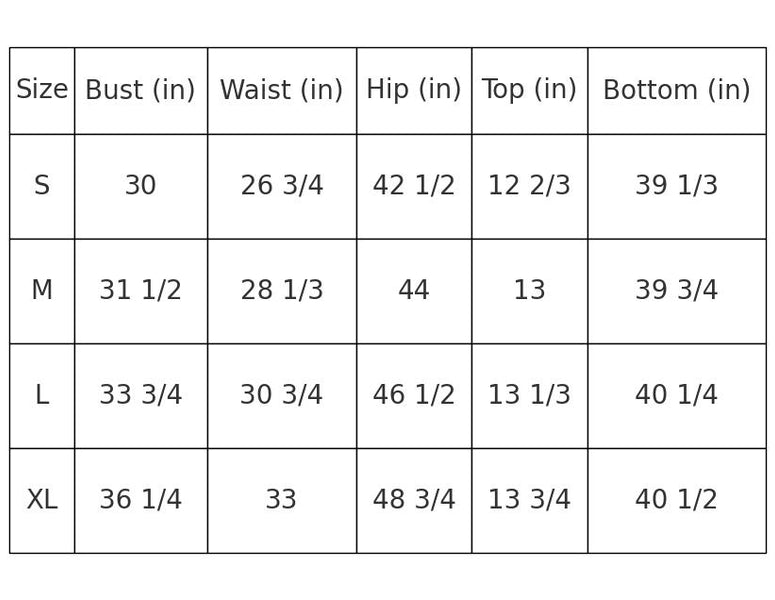 Size Chart