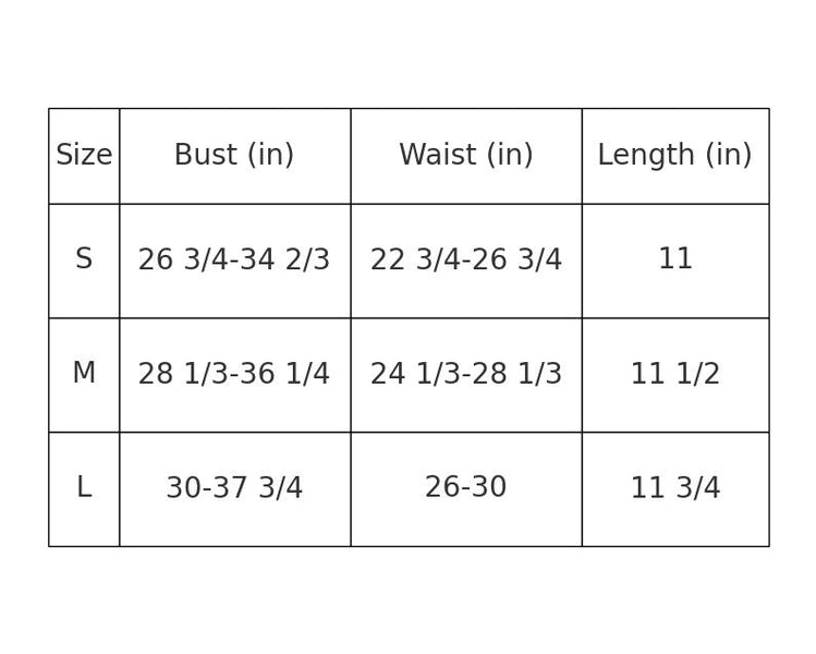 Size Chart