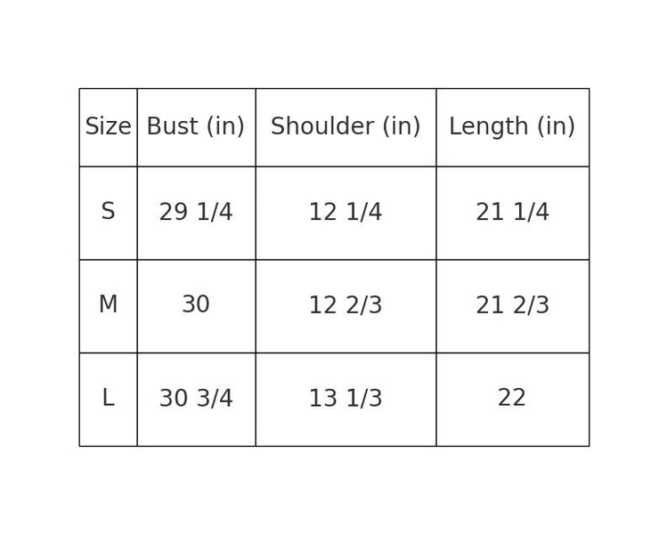 Size Chart