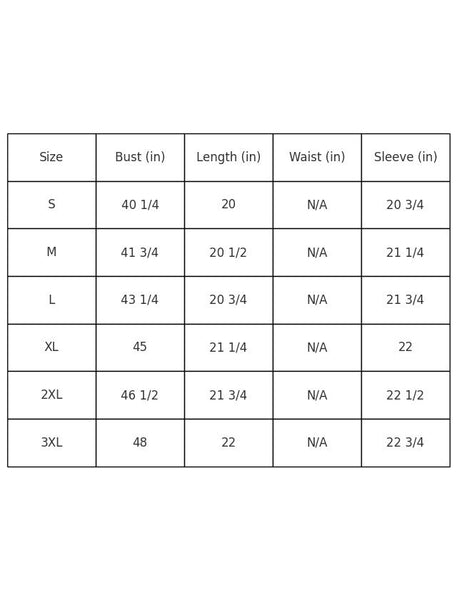 Size Chart