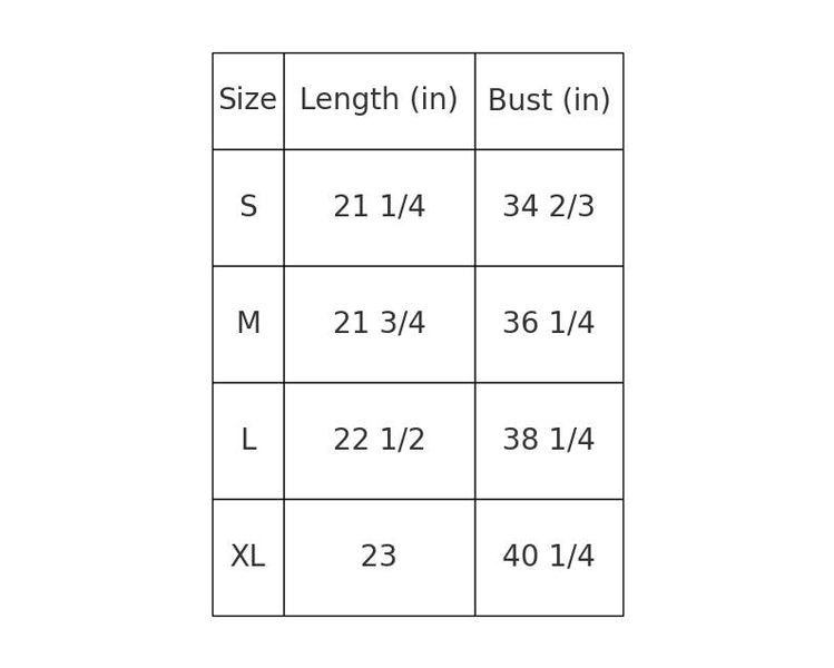 Size Chart