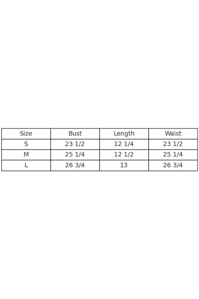 Size Chart