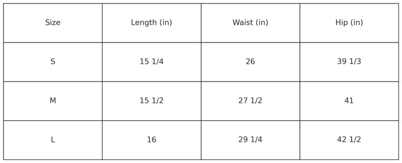 Size Chart