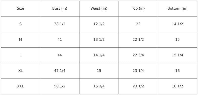 Size Chart