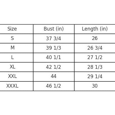 Size Chart