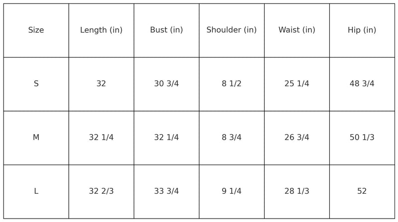 Size Chart